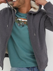 FatFace Black Fleece Lined Zip Hoodie - Image 3 of 5