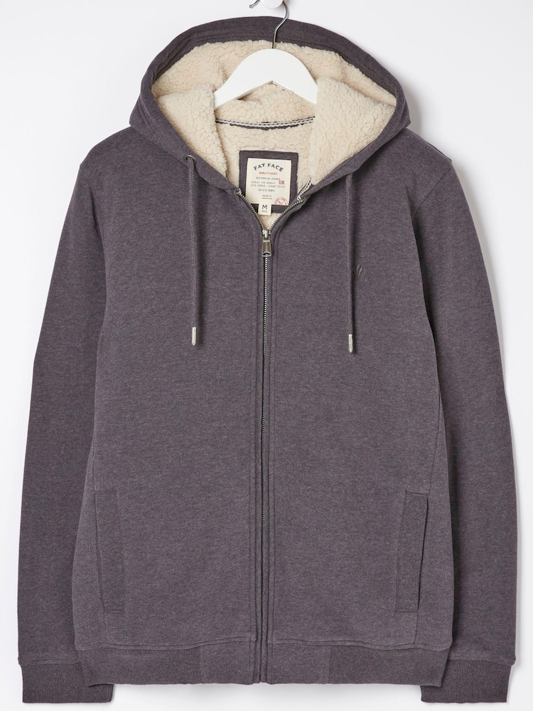 FatFace Black Fleece Lined Zip Hoodie - Image 5 of 5