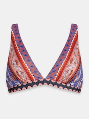 Mint Velvet Red/Blue Plunge Bikini Top - Image 5 of 7