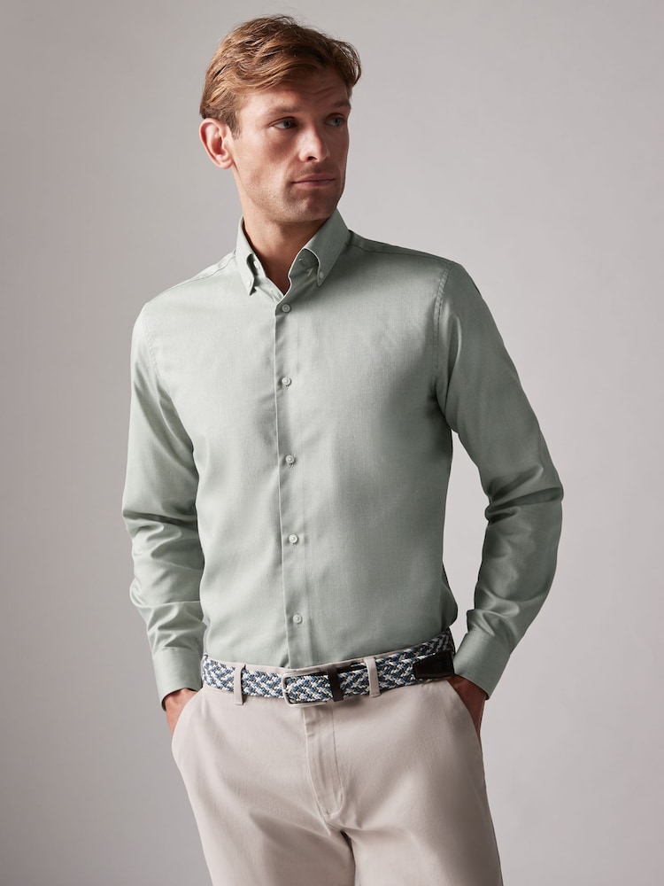 Joules Green Slim Fit Oxford Shirt - Image 2 of 6