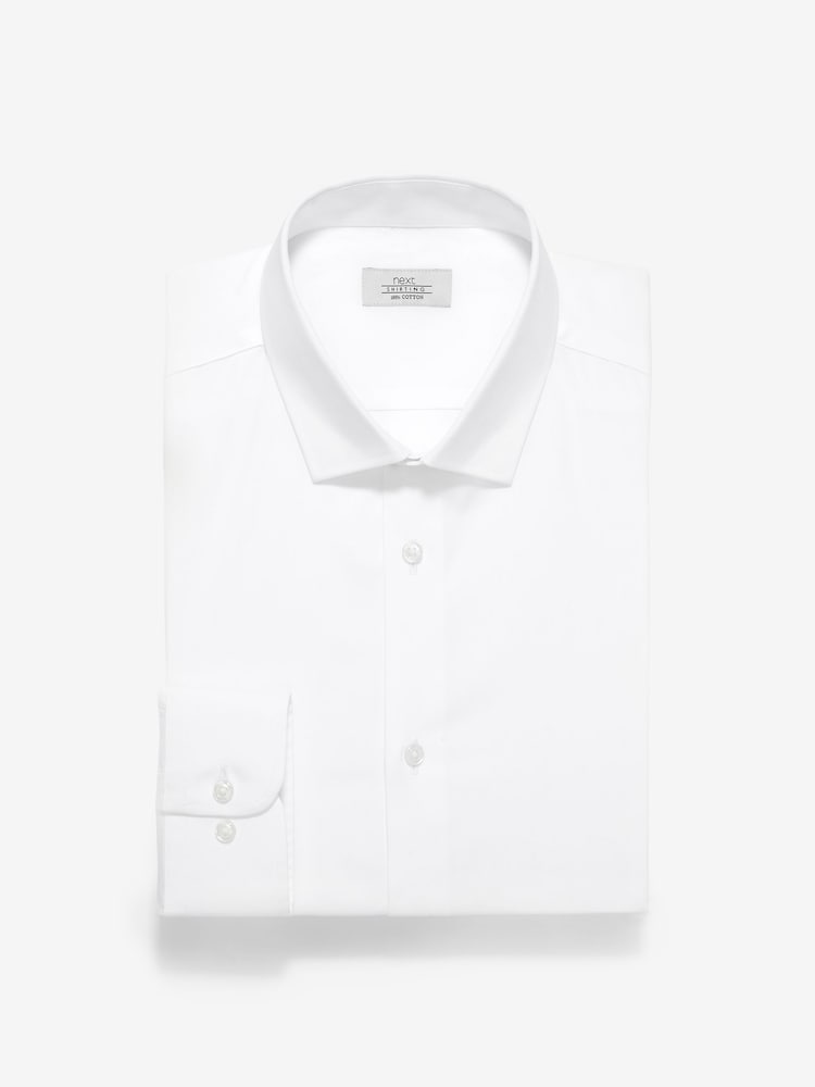 White Slim Fit 100% Cotton Shirts 2 Pack - Image 2 of 7