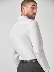White Slim Fit 100% Cotton Shirts 2 Pack - Image 4 of 7
