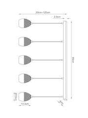 Smoke Grey Isla 5 Light Pendant Ceiling Light - Image 8 of 8
