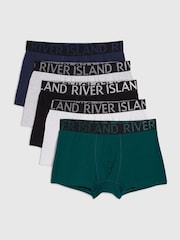 حزمة من 5 شورتات داخلية بحزام خصر معدني لامع من River Island - Image 1 of 1