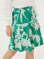 FatFace Green Textured Leaves Skirt - Image 2 of 5