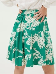 FatFace Green Textured Leaves Skirt - Image 3 of 5
