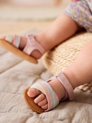 Pastel Cross Strap Baby Sandals (0-24mths) - Image 1 of 6