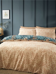 Catherine Lansfield Green Tropic Tiger Leaf Reversible Duvet Cover Set - Image 2 of 4