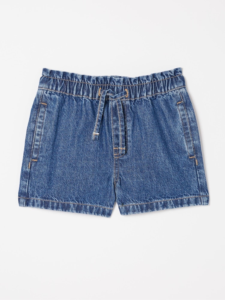 FatFace Blue Paperbag Denim Shorts - Image 4 of 4 FatFace Blue Paperbag Denim Shorts - Image 4 of 4