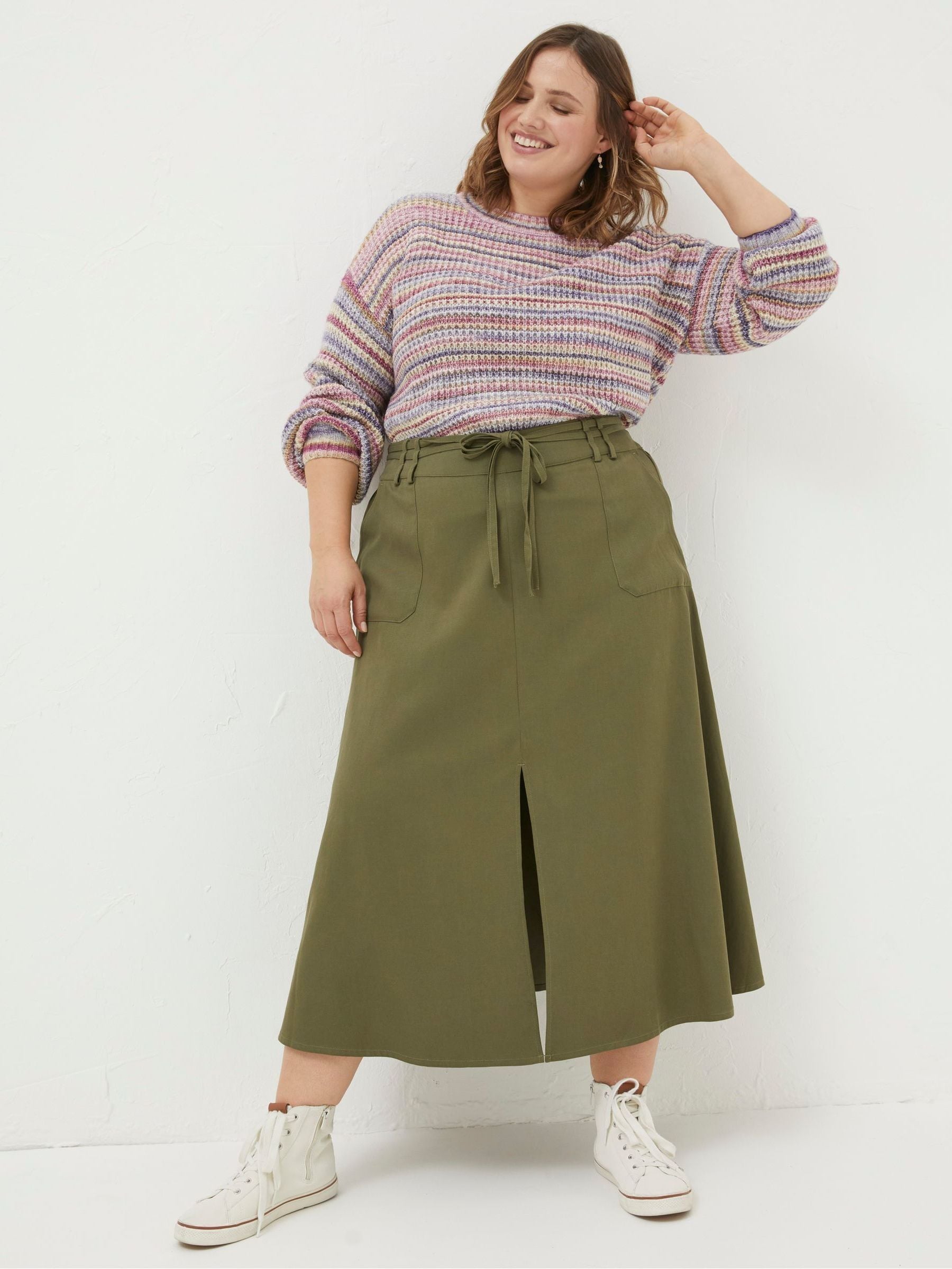 Buy FatFace Melanie Green Utility Midi Skirt from the Next UK