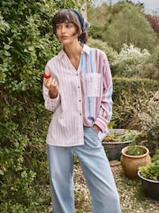White Stuff Pink Saffie Mixed Stripe Shirt - Image 1 of 6