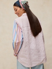 White Stuff Pink Saffie Mixed Stripe Shirt - Image 2 of 6