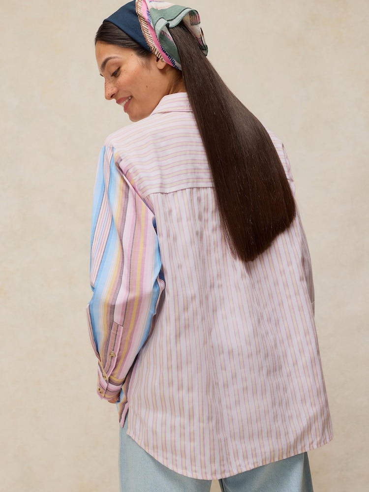 White Stuff Pink Saffie Mixed Stripe Shirt - Image 2 of 6