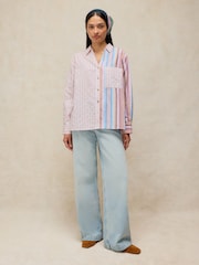 White Stuff Pink Saffie Mixed Stripe Shirt - Image 3 of 6