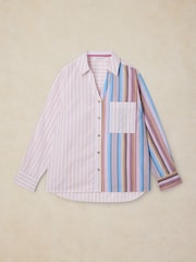 White Stuff Pink Saffie Mixed Stripe Shirt - Image 5 of 6