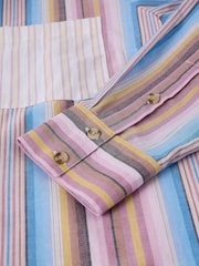 White Stuff Pink Saffie Mixed Stripe Shirt - Image 6 of 6