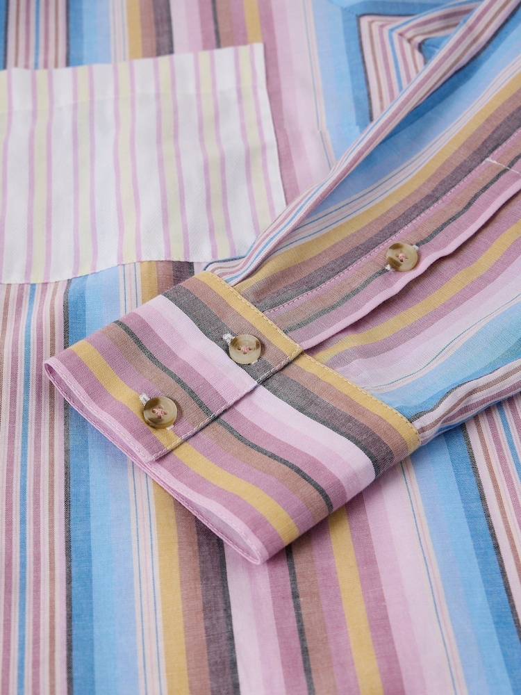 White Stuff Pink Saffie Mixed Stripe Shirt - Image 6 of 6