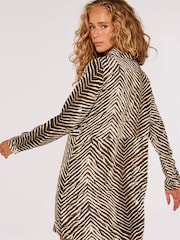 Apricot Green Chevron Zebra Swing Shirt Dress - Image 2 of 5