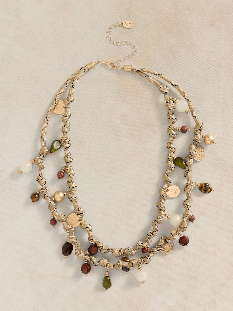 White Stuff Brown Rope Charm Necklace - Image 1 of 2
