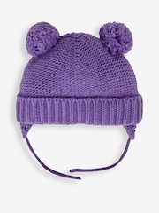 JoJo Maman Bébé Lilac Purple Cosy Pom Pom Hat - Image 1 of 2