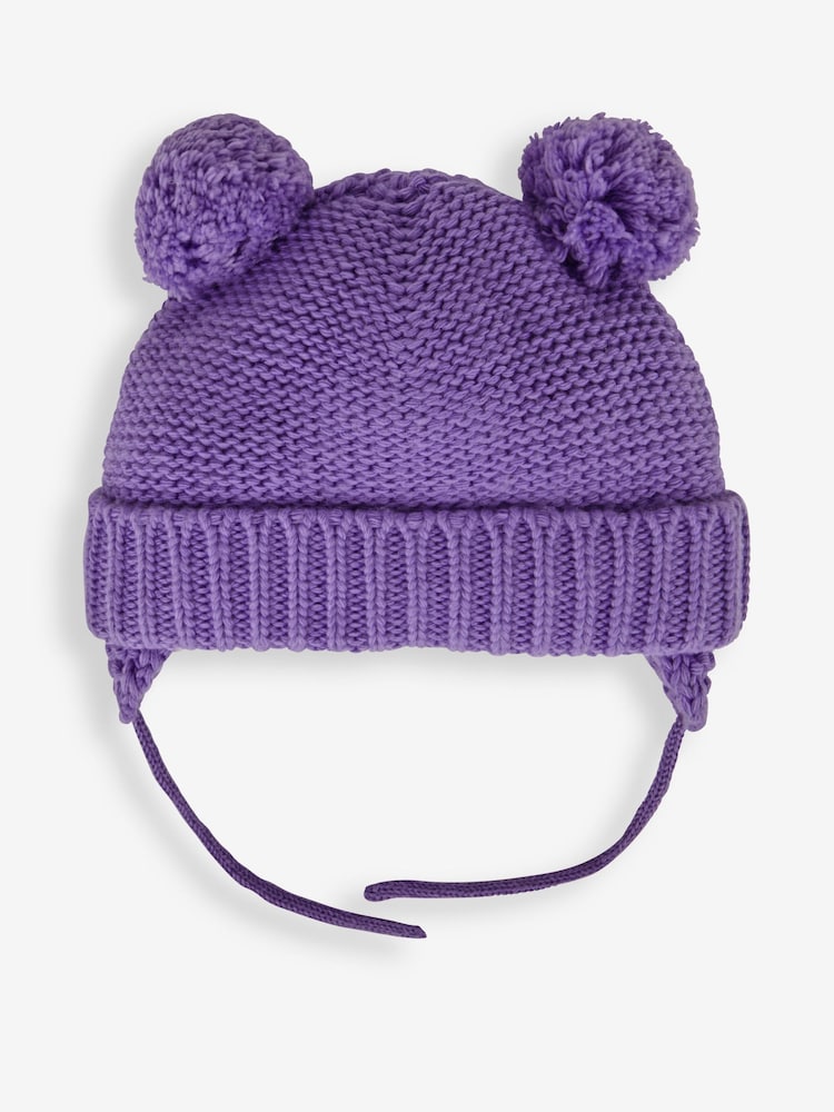 JoJo Maman Bébé Lilac Purple Cosy Pom Pom Hat - Image 1 of 2