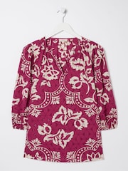 FatFace Purple Broderie Floral Blouse - Image 5 of 5
