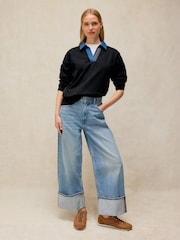 White Stuff Denim Mix Rugby Top - Պատկեր 3 6-ից