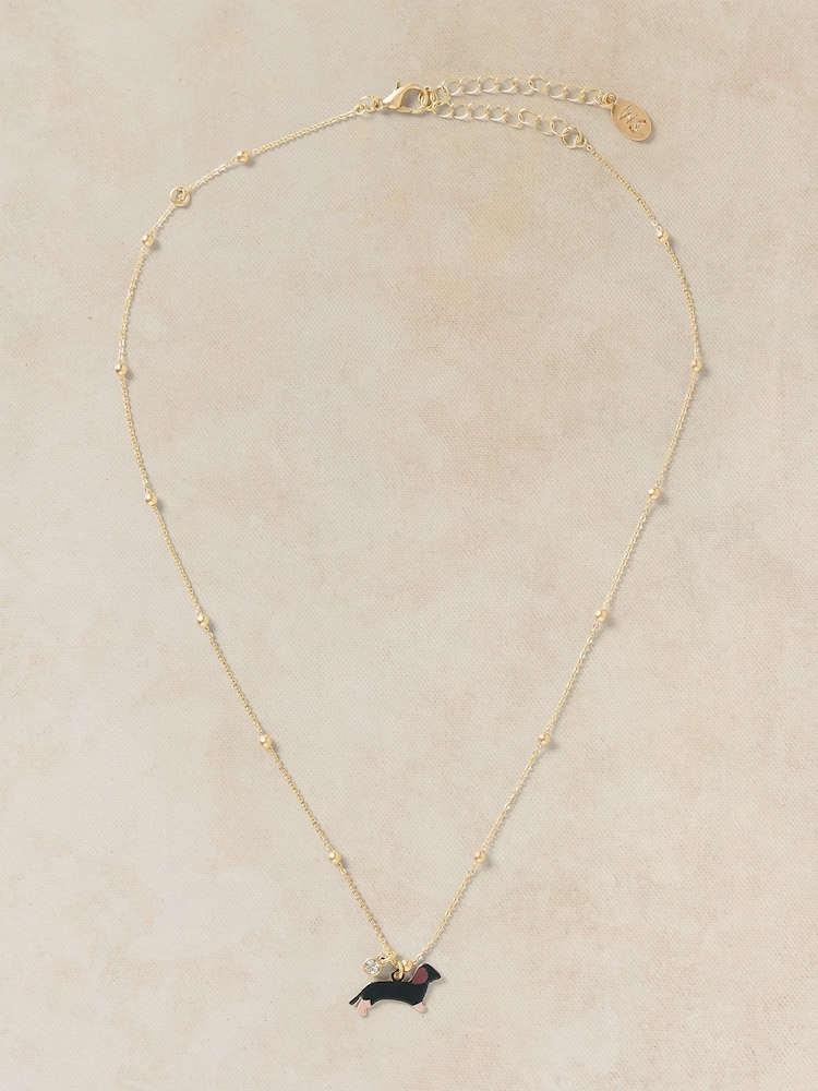 White Stuff Gold Tone Sausage Dog Necklace - Image 1 of 2 White Stuff Gold Tone Sausage Dog Necklace - Image 1 of 2