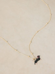 White Stuff Gold Tone Sausage Dog Necklace - Image 2 of 2