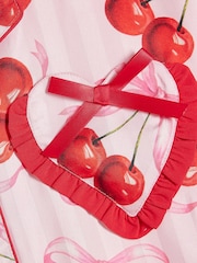 River Island Cherry Print Satin Pyjama Set - Imagen 5 de 5