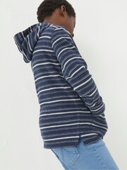 FatFace Blue Texture Stripe Popover Hoodie - Image 2 of 4