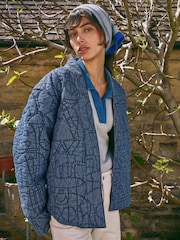 White Stuff Blue Elodie Reversible Jacket - Image 1 of 7