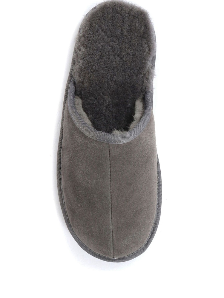 رمادي - نعال خف مبطنة جلد خراف رجالي من Jones Bootmaker - Image 4 of 6