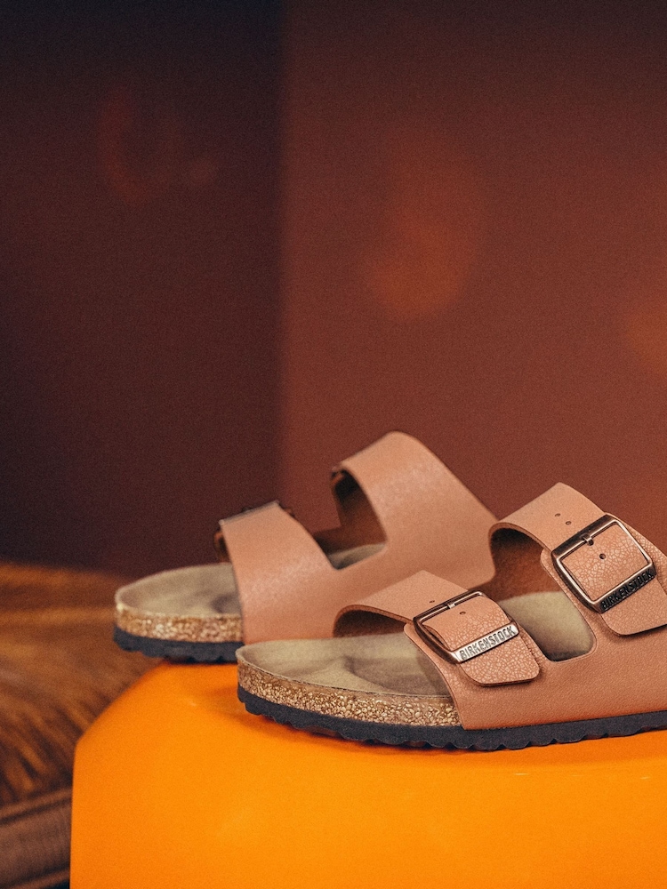 Birkenstock Tan Brown Arizona Birko Flor Nubuck Sandals - Image 3 of 4