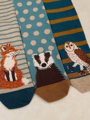 White Stuff Natural Woodland Ankle Socks 3 Pack - Image 2 of 2