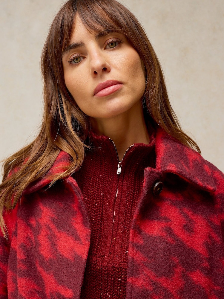 White Stuff Red Half Zip Collar Poncho - Image 1 of 3 White Stuff Red Half Zip Collar Poncho - Image 1 of 3