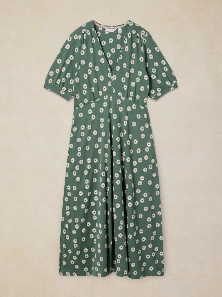 White Stuff Green Megan Jersey Dress - Image 1 of 5