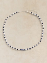 White Stuff Blue Semi-Precious Bead Necklace - Image 1 of 2