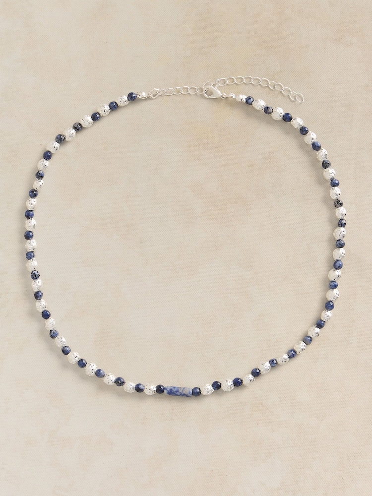 White Stuff Blue Semi-Precious Bead Necklace - Image 1 of 2
