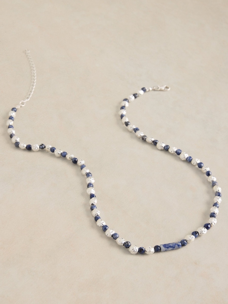 White Stuff Blue Semi-Precious Bead Necklace - Image 2 of 2