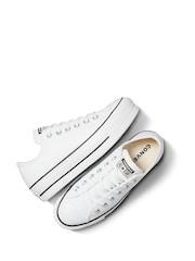 Converse White Platform Lift Chuck Ox Leather Trainers - Image 10 of 14