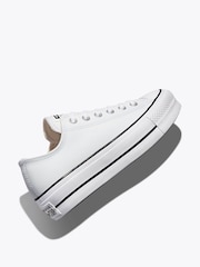 Converse White Platform Lift Chuck Ox Leather Trainers - Image 11 of 14