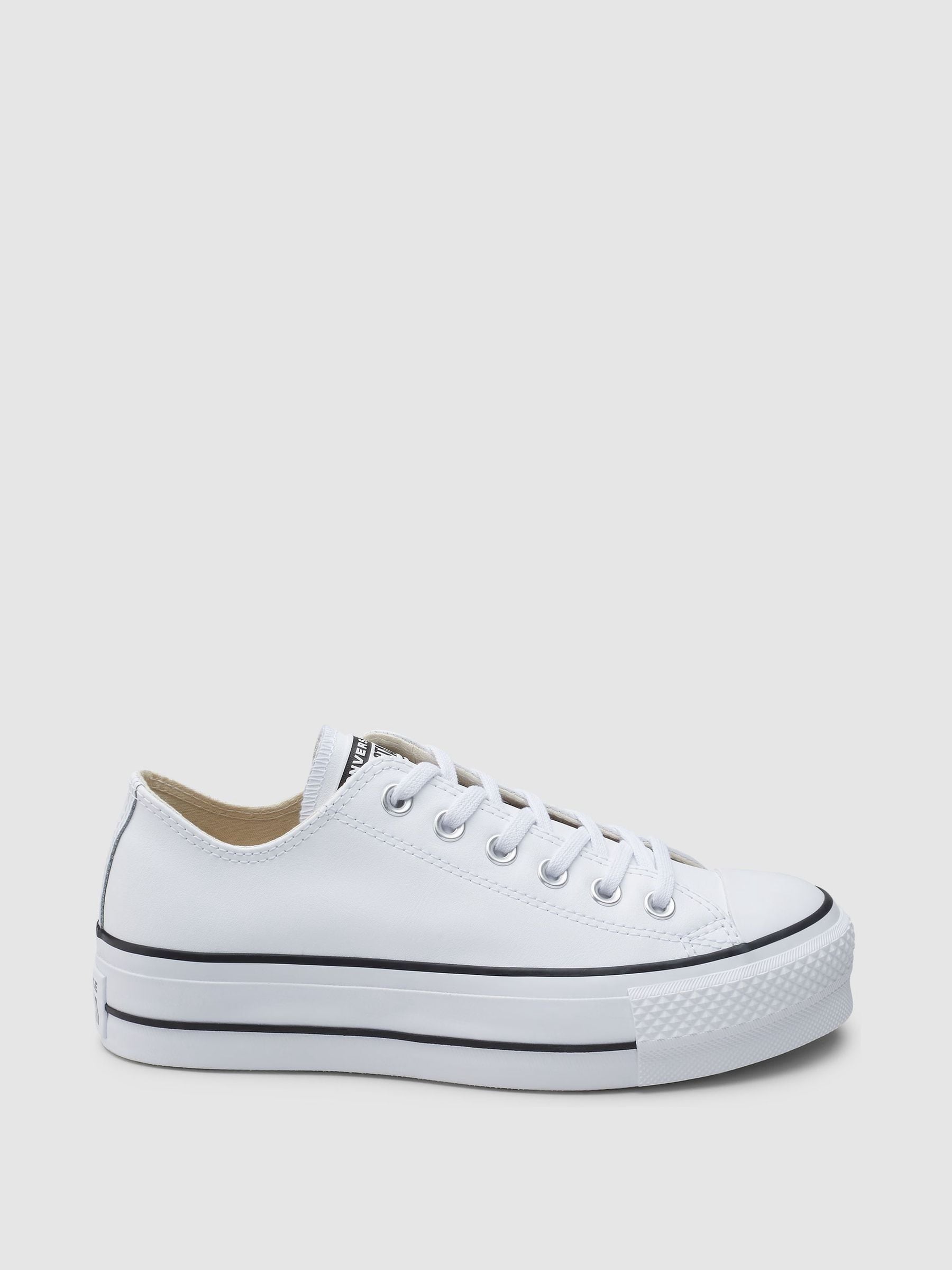 Converse White Platform Lift Chuck Ox Leather Trainers