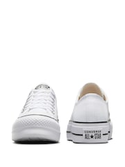 Converse White Platform Lift Chuck Ox Leather Trainers - Image 8 of 14