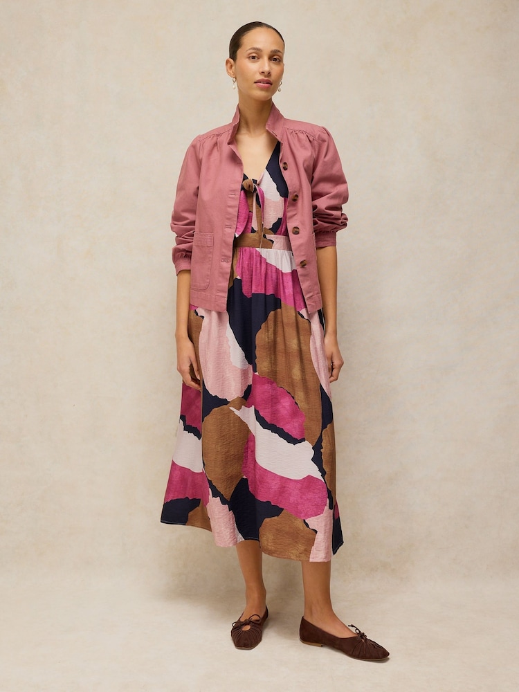 White Stuff Pink Maisie Knot Dress - Image 1 of 5 White Stuff Pink Maisie Knot Dress - Image 1 of 5
