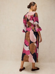 White Stuff Pink Maisie Knot Dress - Image 2 of 5