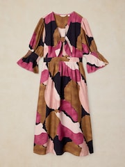 White Stuff Pink Maisie Knot Dress - Image 4 of 5