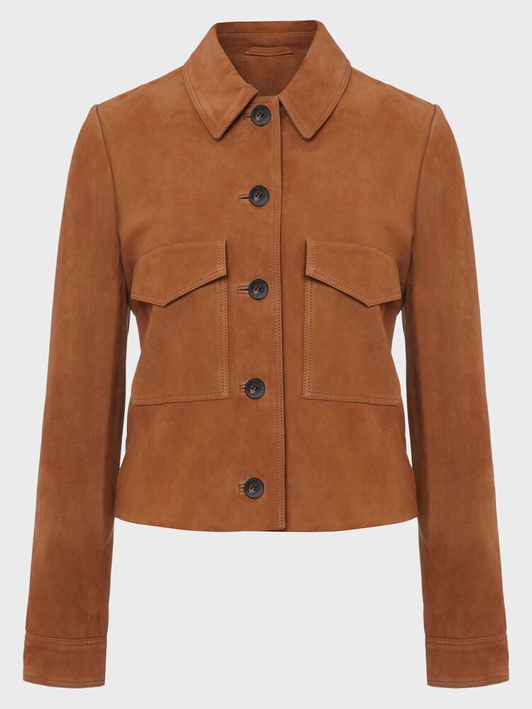 Hobbs Brown Suede Ashlee Jacket - Image 4 of 4 Hobbs Brown Suede Ashlee Jacket - Image 4 of 4