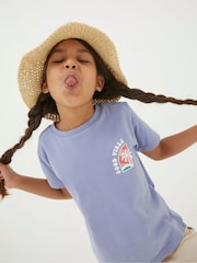 FatFace Blue Good Vibes T-Shirt - Image 3 of 4