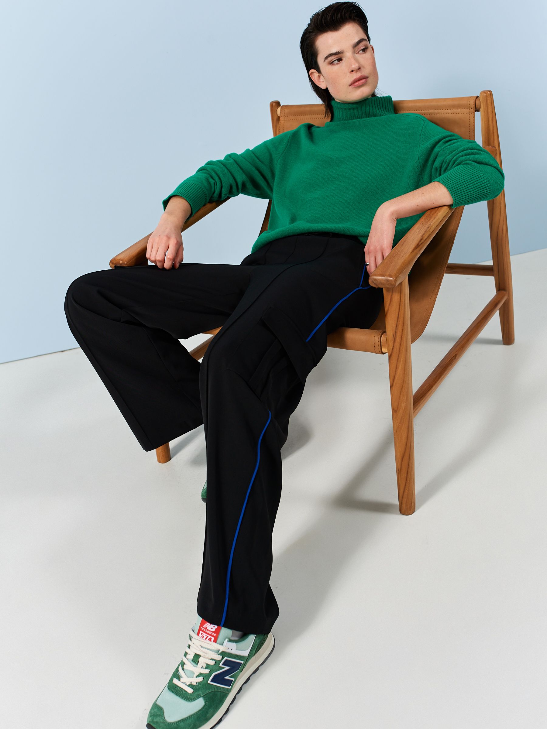 Buy Black Side Stripe Wide Leg Trousers from Next Luxembourg